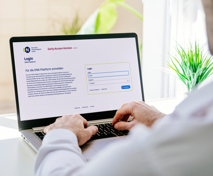 Nachhaltigkeitsexperte startet einen CSRD-konformen Nachhaltigkeitsbericht mit der DNK-Plattform